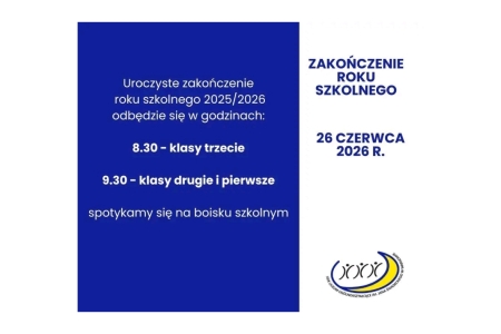 Zakończenie roku szkolnego 2025/2026